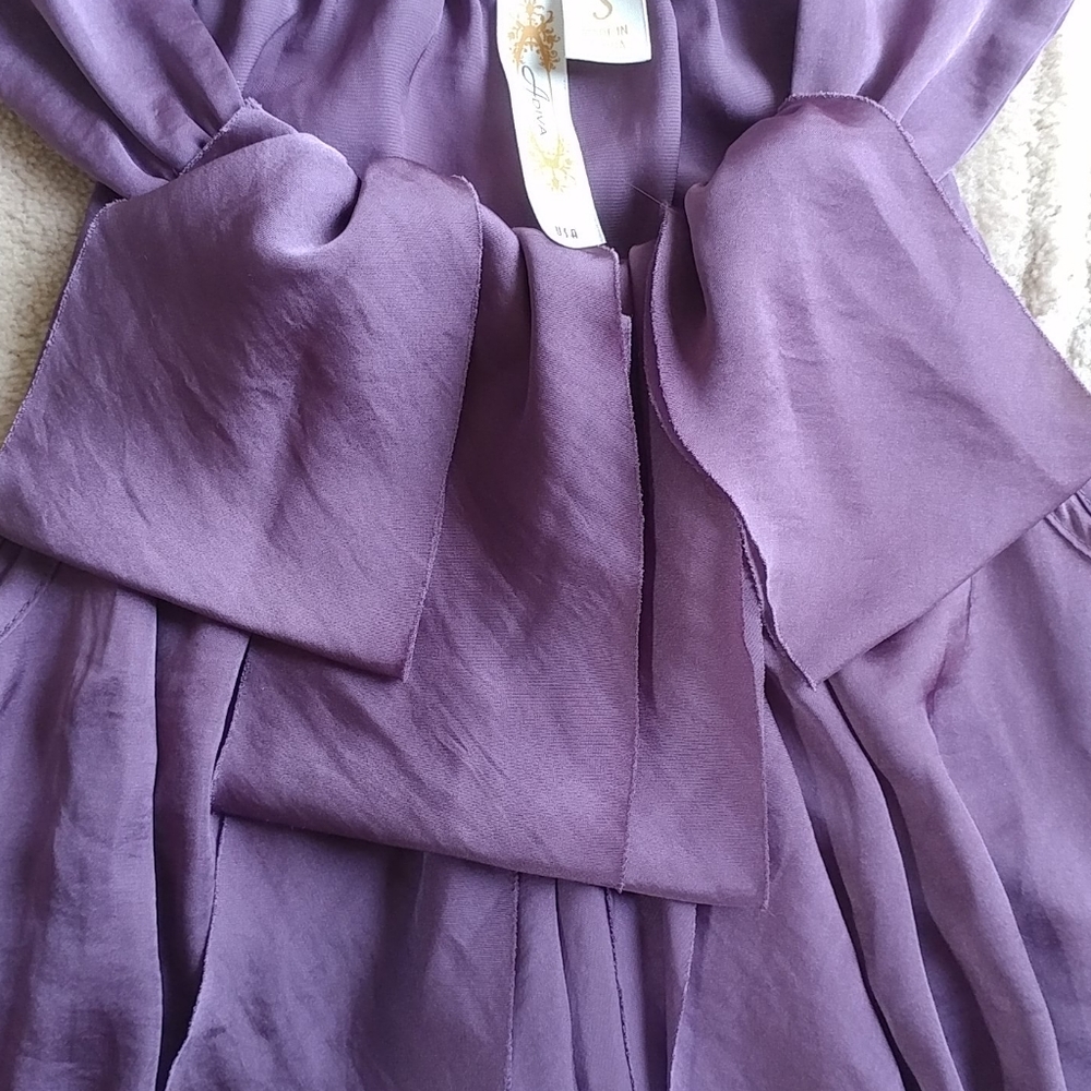 Adiva Purple Ruffle Shell Tank Small - Picture 2 of 5